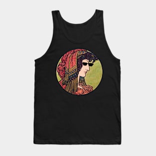 Old fashion art with thug life glasses Tank Top